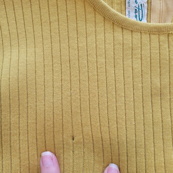Gino Paoli Vintage Ribbed Knit Sweater Gold / Mustard - Picture 9 of 10